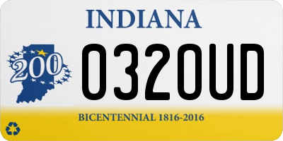 IN license plate 032OUD