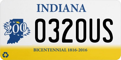 IN license plate 032OUS
