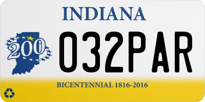 IN license plate 032PAR