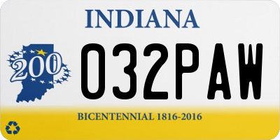 IN license plate 032PAW