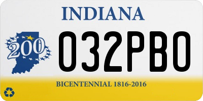 IN license plate 032PBO