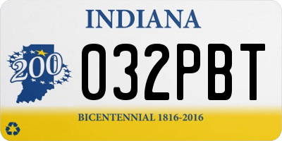 IN license plate 032PBT