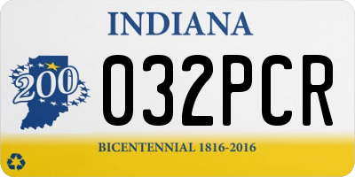 IN license plate 032PCR