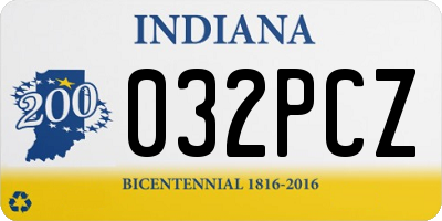 IN license plate 032PCZ