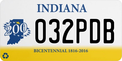 IN license plate 032PDB