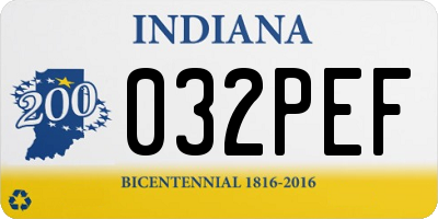 IN license plate 032PEF