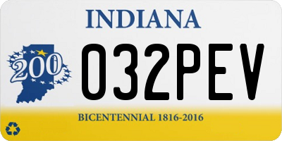 IN license plate 032PEV