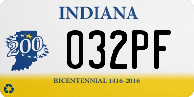 IN license plate 032PF