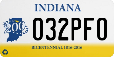 IN license plate 032PFO