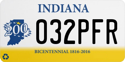 IN license plate 032PFR