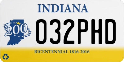 IN license plate 032PHD