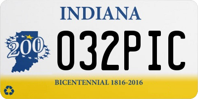 IN license plate 032PIC