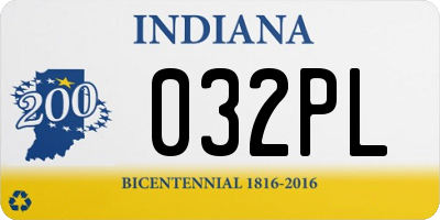 IN license plate 032PL