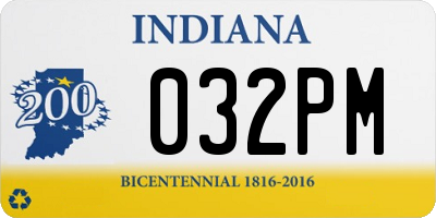 IN license plate 032PM
