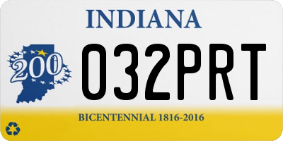 IN license plate 032PRT