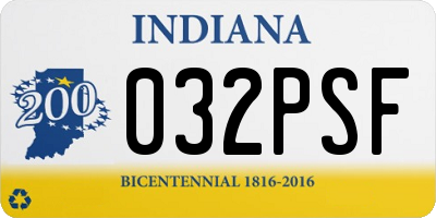 IN license plate 032PSF