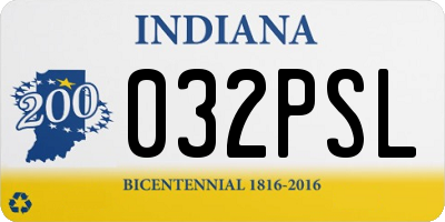 IN license plate 032PSL