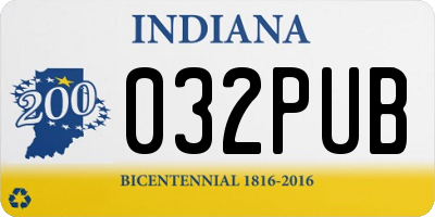 IN license plate 032PUB