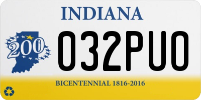 IN license plate 032PUO