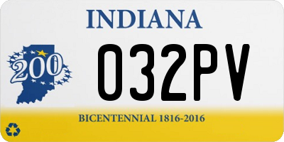 IN license plate 032PV