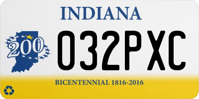 IN license plate 032PXC