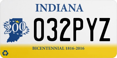 IN license plate 032PYZ