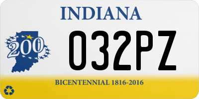 IN license plate 032PZ