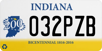IN license plate 032PZB