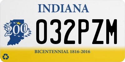 IN license plate 032PZM
