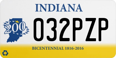 IN license plate 032PZP
