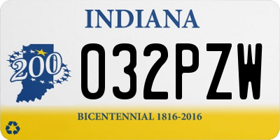 IN license plate 032PZW