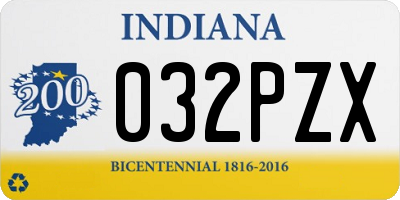 IN license plate 032PZX