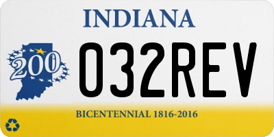 IN license plate 032REV