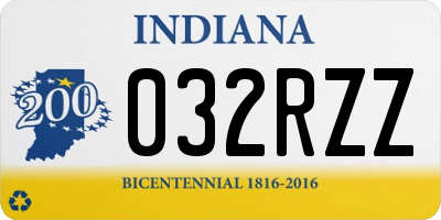 IN license plate 032RZZ