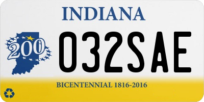 IN license plate 032SAE
