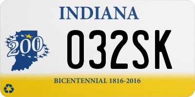 IN license plate 032SK