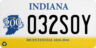 IN license plate 032SOY