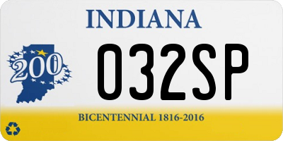 IN license plate 032SP