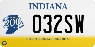 IN license plate 032SW