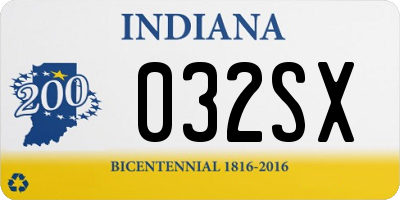 IN license plate 032SX