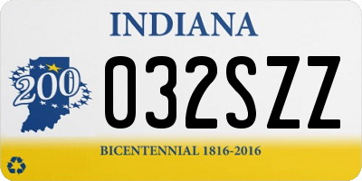 IN license plate 032SZZ