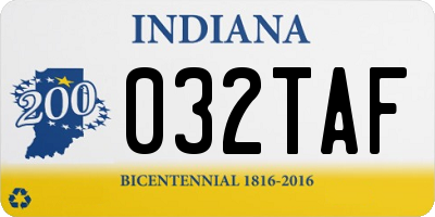 IN license plate 032TAF