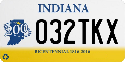 IN license plate 032TKX