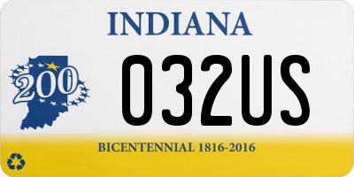 IN license plate 032US