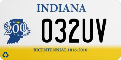 IN license plate 032UV
