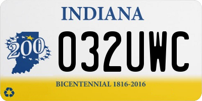 IN license plate 032UWC