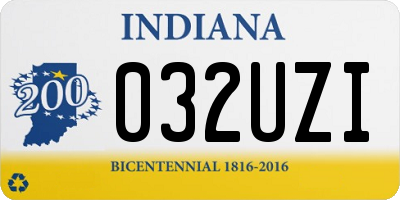 IN license plate 032UZI