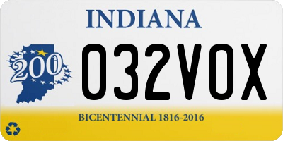 IN license plate 032VOX