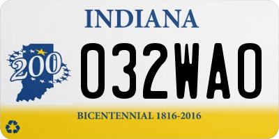 IN license plate 032WAO