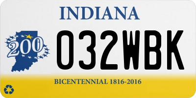 IN license plate 032WBK